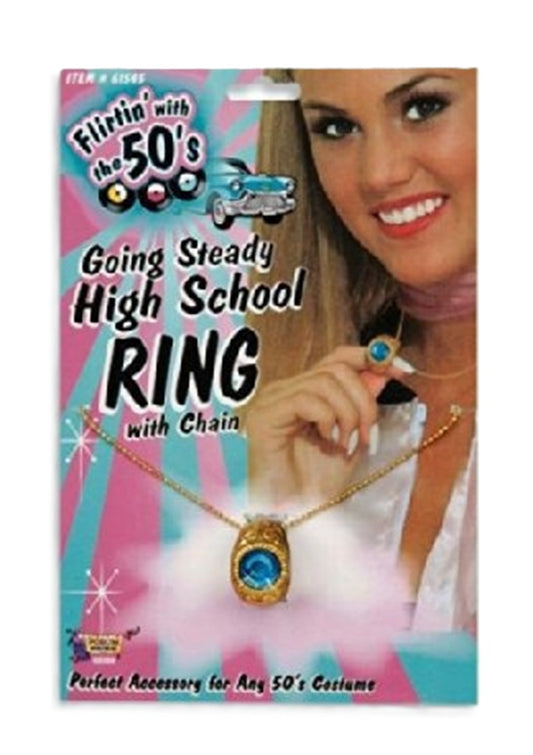 Going Steady High School Ring - 50's - 60's - Costume Accessory - One Size