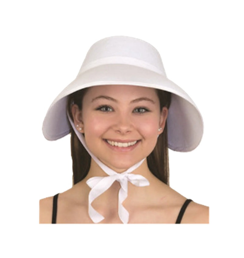 White Bonnet - Felt - Frontier Handmaid Holiday - Costume Accessory - One Size
