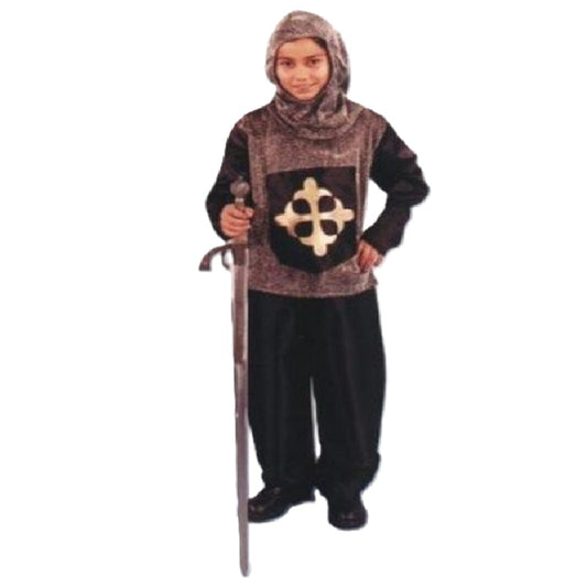 Knight - Medieval - Black/Silver - Costume - Child - Large 10-12