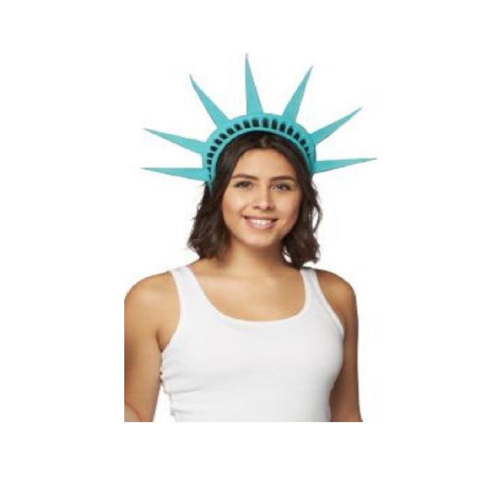 Green Rubber Statue of Liberty Headpiece - Costume Accessory - One Size