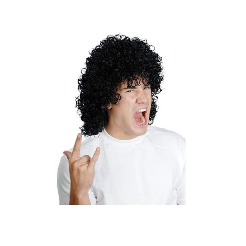 Black Michael Wig - Wet Look - Pirate - Rocker - Costume Accessory - One Size