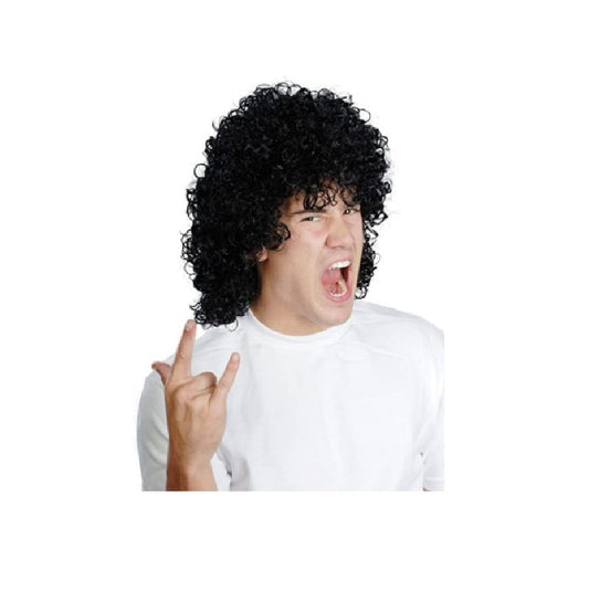 Black Michael Wig - Wet Look - Pirate - Rocker - Costume Accessory - One Size