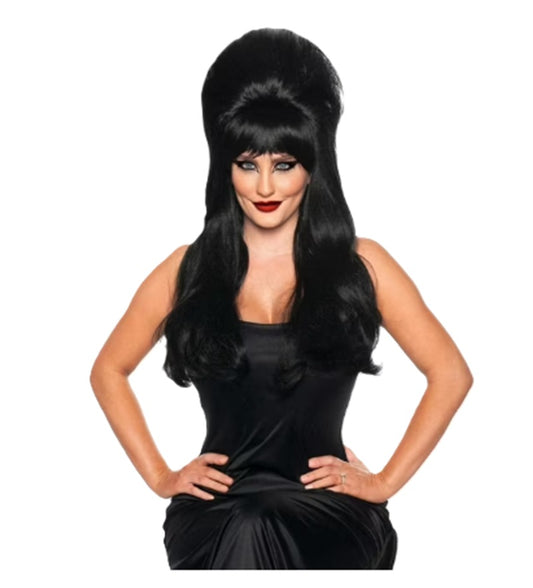 Dark Mistress Wig - Elvira - Long - Black - Costume Accessory - One Size