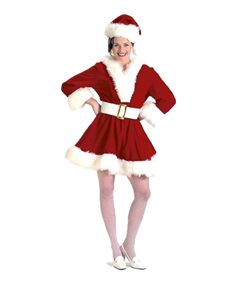 Mrs Santa Claus - Traditionelles Flanell - Rot - Kostüm - Weihnachten - Erwachsene