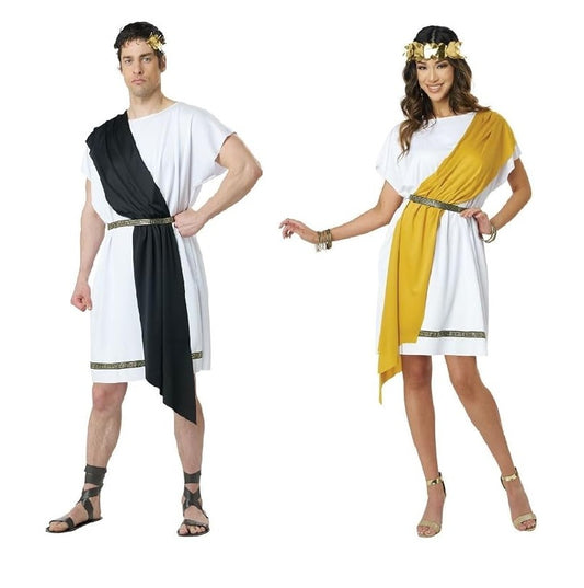 Party Toga Adult Costume - Black/Gold - Roman - Costume - Adult - 2 Sizes