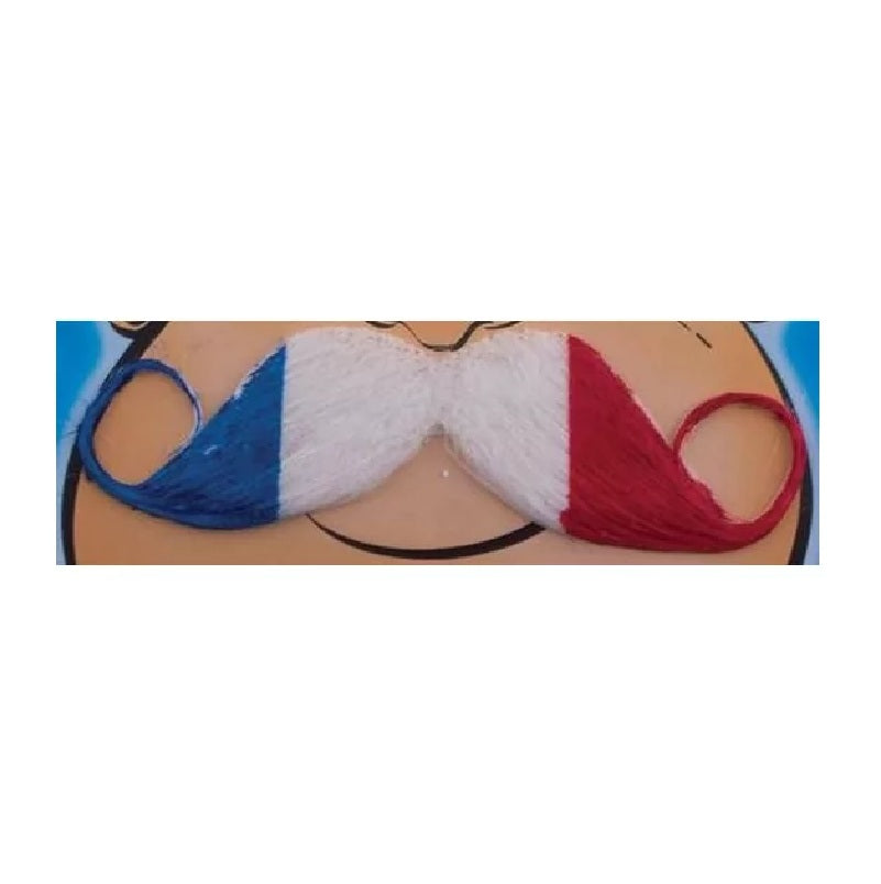 Red/White/Blue Patriotic Moustache - Costume Accessory - One Size