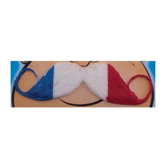 Red/White/Blue Patriotic Moustache - Costume Accessory - One Size