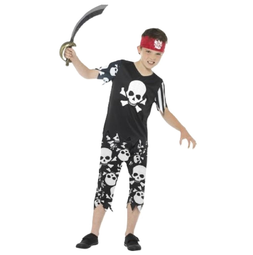 Rotten Pirate Boy - Buccaneer - Skulls - Costume - 3 Boys Sizes