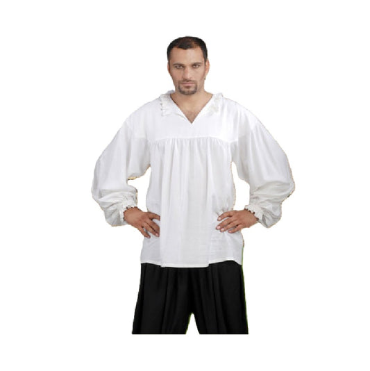 Early Renaissance Medieval Pirate Shirt - White or Black - Costume - Men - 3 XL