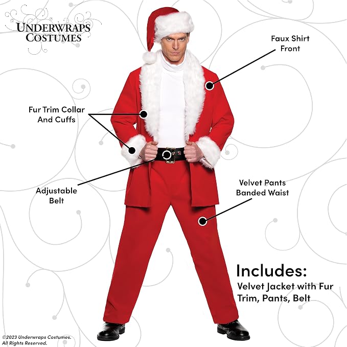 Weihnachtsmann-Kneipenanzug - Economy-Werbeartikel - Kostüm - Rot - Kind - Groß