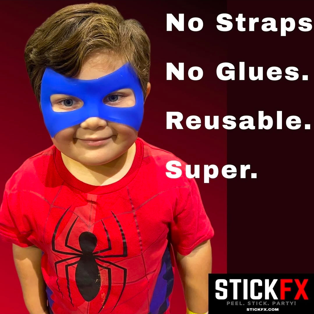 Silicone Superhero Mask – Reusable - Costume Accessory - Blue | Red | Black