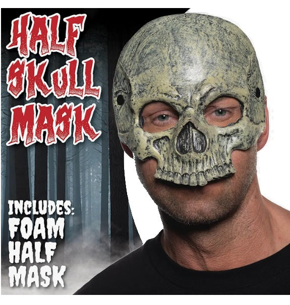Skull Half Mask - Skeleton - Foam - Costume Accessory - One Size