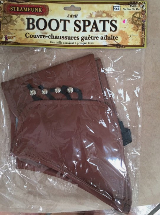 Spats - 20's - Steampunk - Brown Vinyl - Costume Accessory - Adult Teen