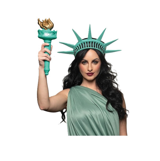 Statue of Liberty Headpiece  & Torch Set - Rubber - Costume Accessory - One Size