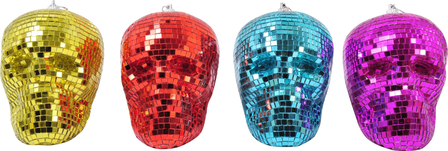 Summerween Colors Bling Mirror Ball Skull - Disco - Costume Accessory - Decor