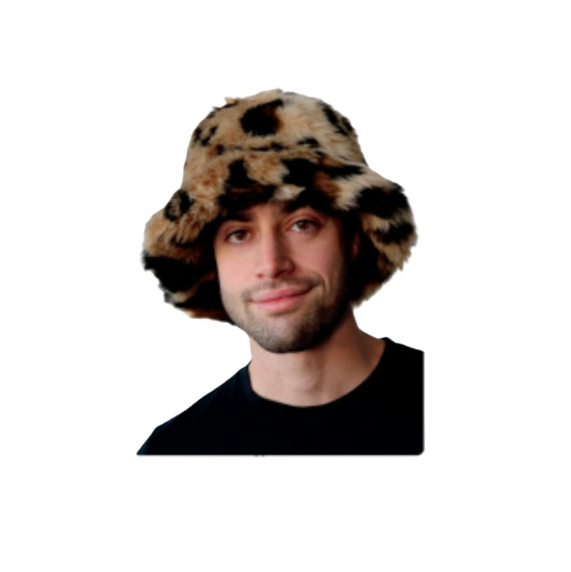 Leopard Superfly Bucket Hat - 90's - Deluxe Costume Accessory