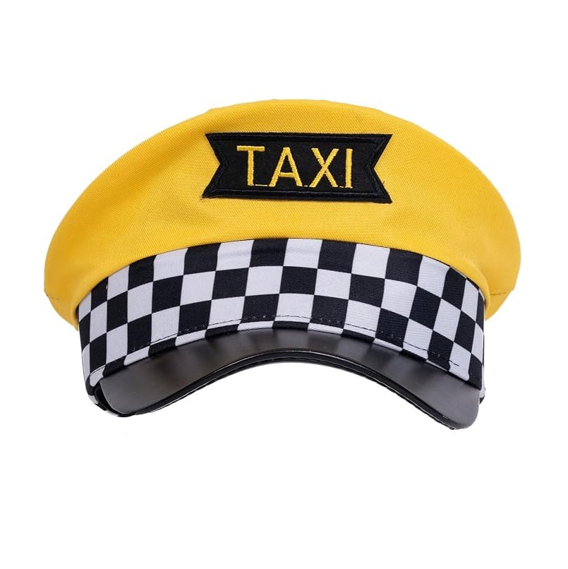 Yellow Taxi Driver Hat - Checkerboard - Costume Accessory - One Size