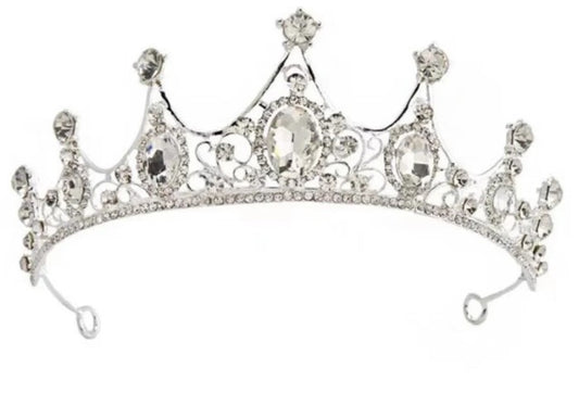 Tiara - Oval Stones - Silver - Costume Accessory - Teen Adult