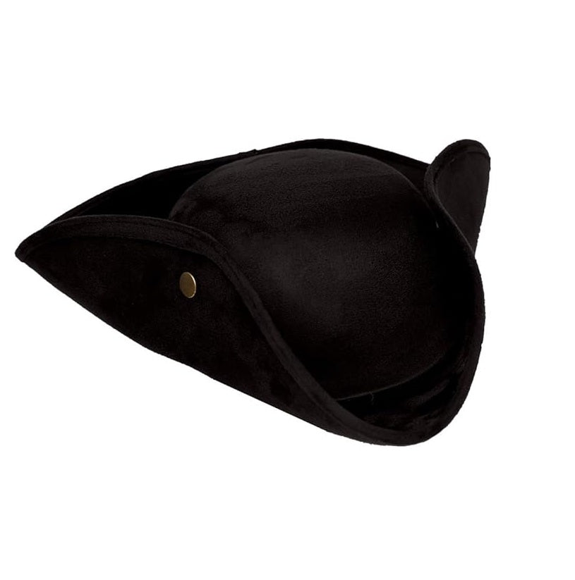 Tricorn Hat - Brown or Black - Colonial - Pirate - Costume Accessory - One Size