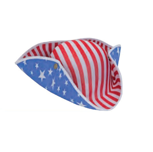 Patriotic Tricorn Hat - Colonial - USA Flag - Costume Accessory - Adult Teen