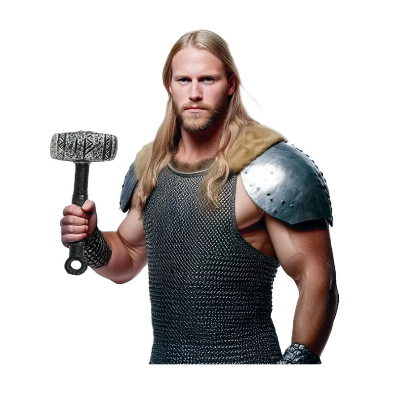 Deluxe Wikinger-Speeraxt – 66 cm – Kunststoff – Kostümzubehör – Erwachsene und Teenager
