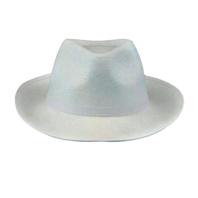 Off White Fedora Gangster Hat - 1920's - 80's Pop Star - Costume Accessory