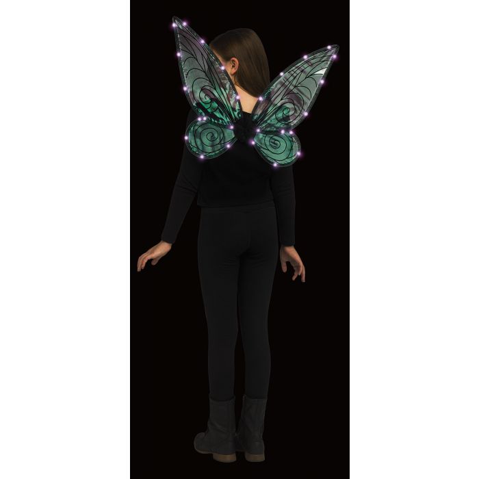 Black/Green Fairy Wings - Light Up - Costume Accessory - One Size