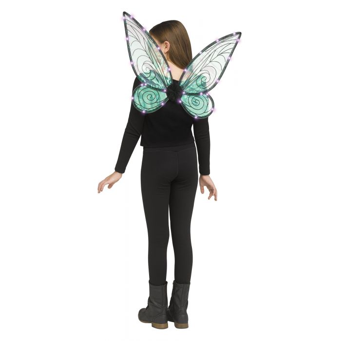Black/Green Fairy Wings - Light Up - Costume Accessory - One Size