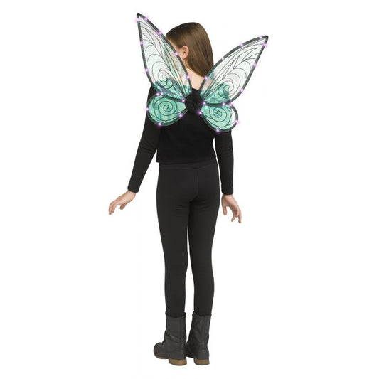 Black/Green Fairy Wings - Light Up - Costume Accessory - One Size
