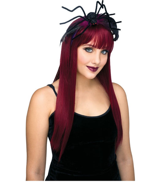 Black Spider Mini Witch Hat Headband - Costume Accessory - One Size