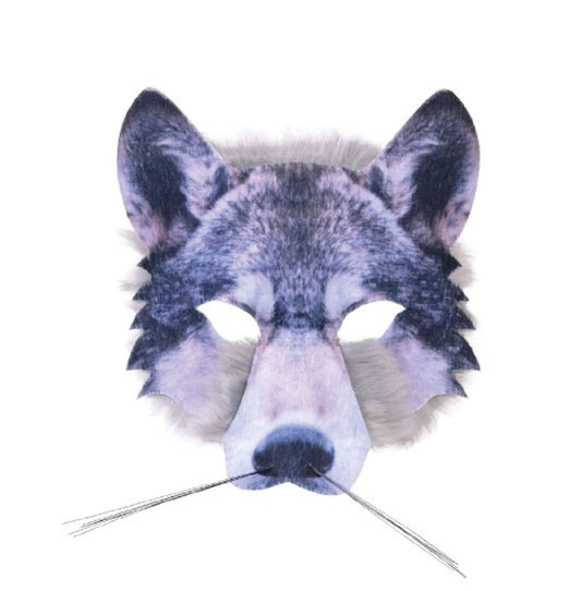 Wolf Half Mask - Sublimated 3-D - Costume Accessory - Child Teen Adult