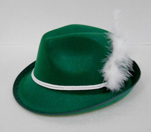 Sombrero Bávaro - Fedora - Alpino - Biarritz - Verde - Accesorio de Disfraz - Adulto