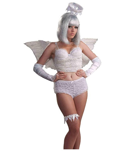 Angel Lace Garter - White - Costume Accessory - One Size