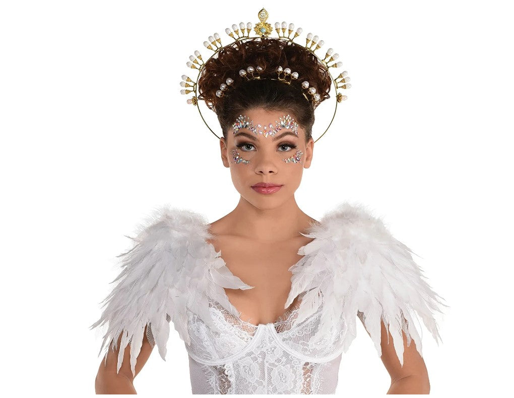 Angel Wings - Shoulder - White - Feather - Birds - Costume Accessory - One Size