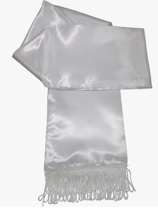 Aviator Scarf - White - Satin Finish - Pilot - Costume Accessory - Adult Teen