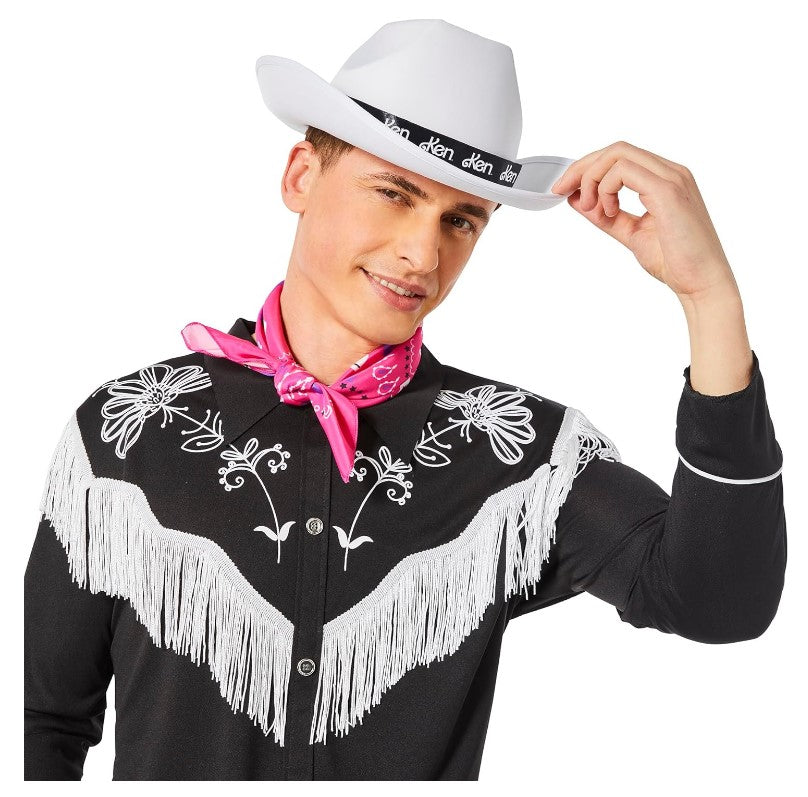 Sombrero de Vaquera Barbie y Ken - Unisex - Blanco - Accesorio para Disfraz - Adulto