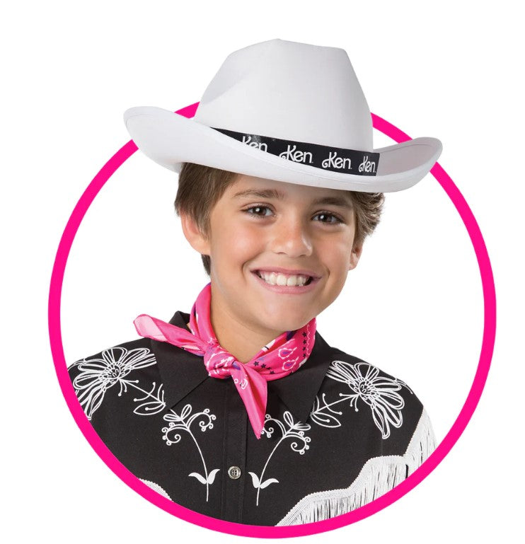 Barbie and Ken Cowboy Cowgirl Hat - White - Costume Accessory - Child