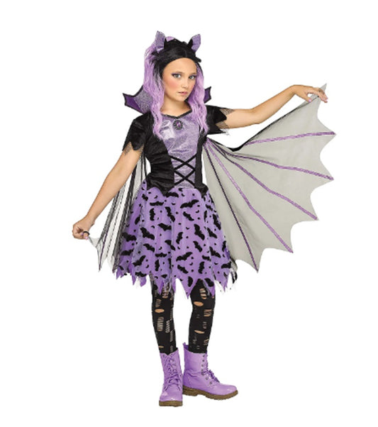 Batwing Beauty - Purple/Black - Costume - Girls - 3 Sizes