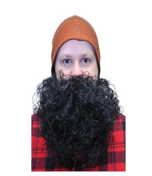 Black Curly Beard with Moustache - Hippie - Costume Accessory - One Size