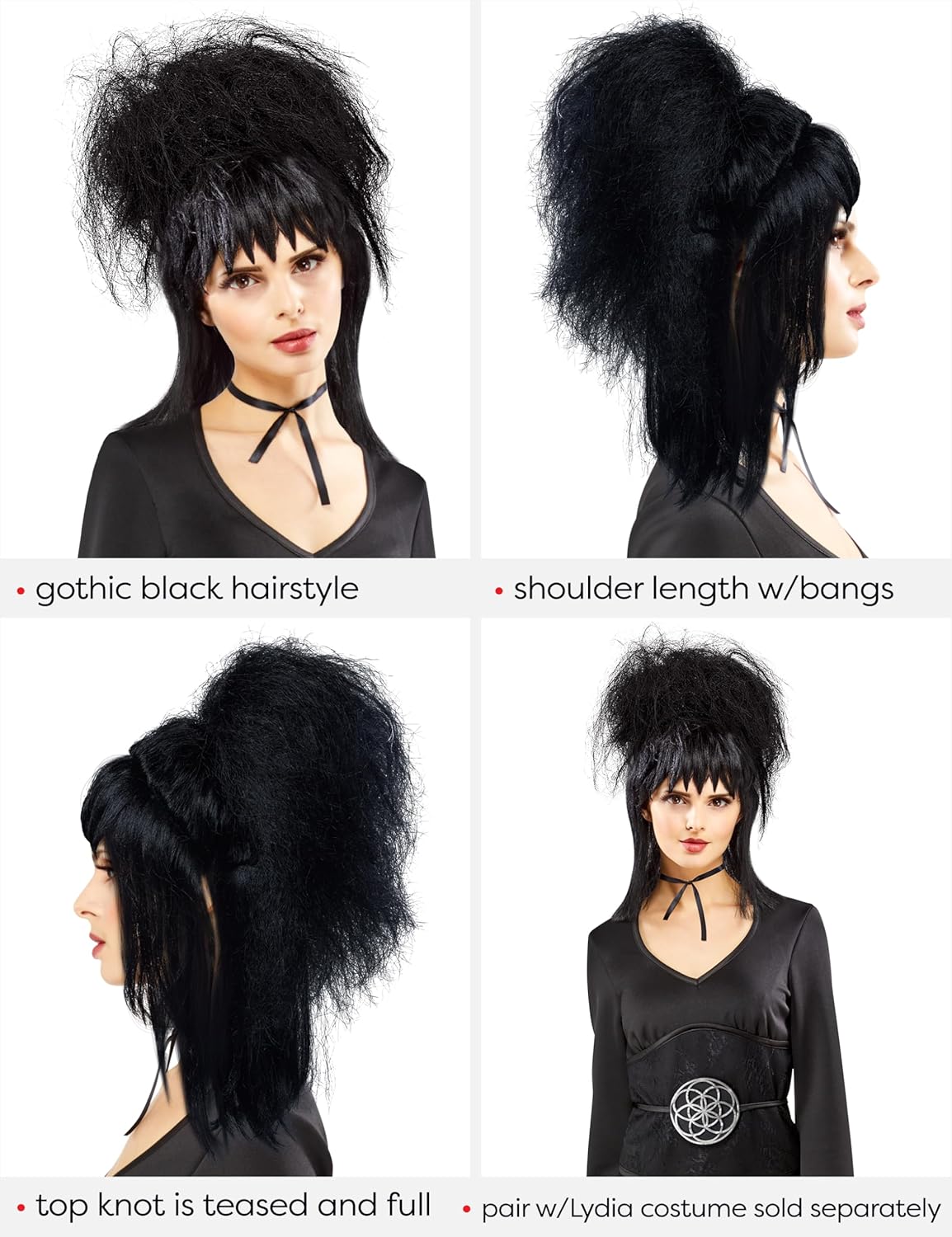 Lydia Wig - Black - Beetlejuice 2 - Costume Accessory - One Size