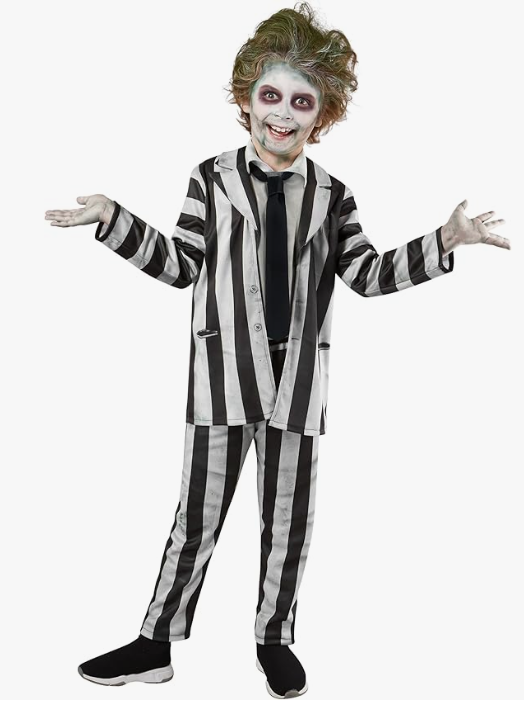 Beetlejuice Costume - Beetlejuice Beetlejuice - Deluxe Costume - Child - 3 Sizes