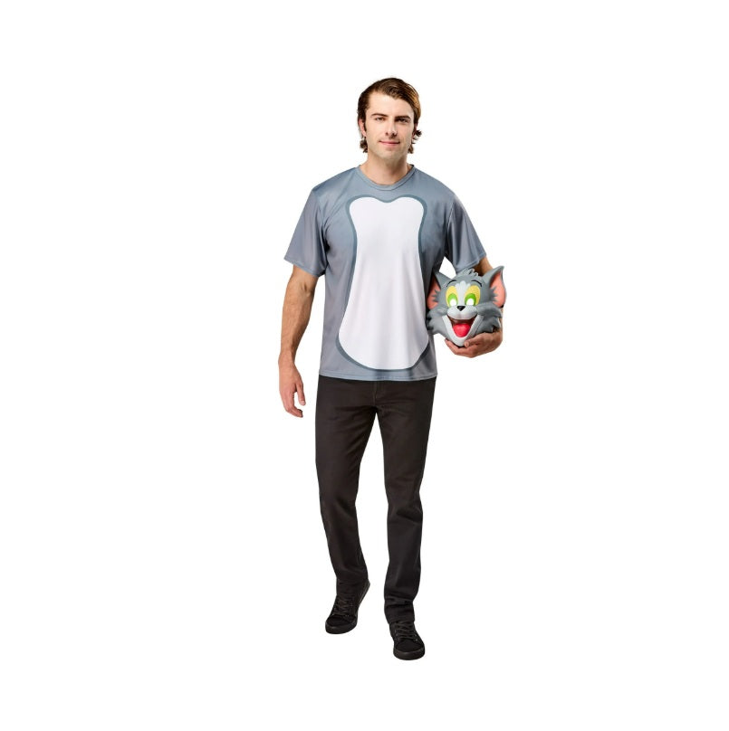 Tom the Cat - Tom & Jerry - Ben Cooper T-Shirt Mask - Unisex Costume - One Size