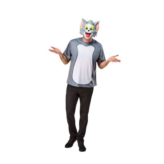 Tom the Cat - Tom & Jerry - Ben Cooper T-Shirt Mask - Unisex Costume - One Size