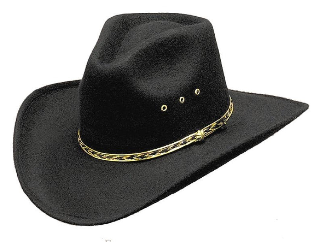 Cowboy Cowgirl Hat - Black - Pinch Front - Costume Accessory - Child Size