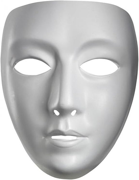 Blank Mask - White - Female - Plastic - Costume Accessory - One Size