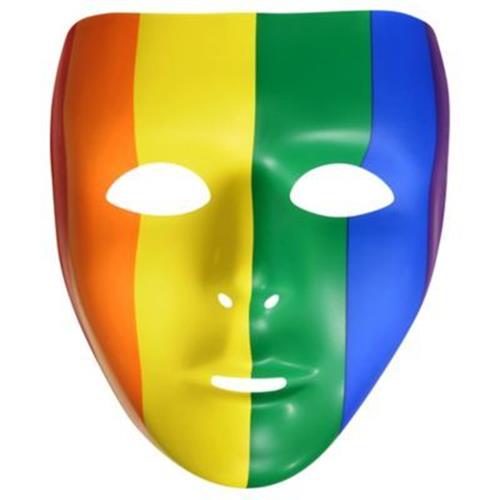 Rainbow Blank Mask - Pride - Plastic - Costume Accessory - One Size