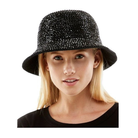 Black Rhinestone Rapper Bucket Hat - Fashion - Deluxe Costume Accessory