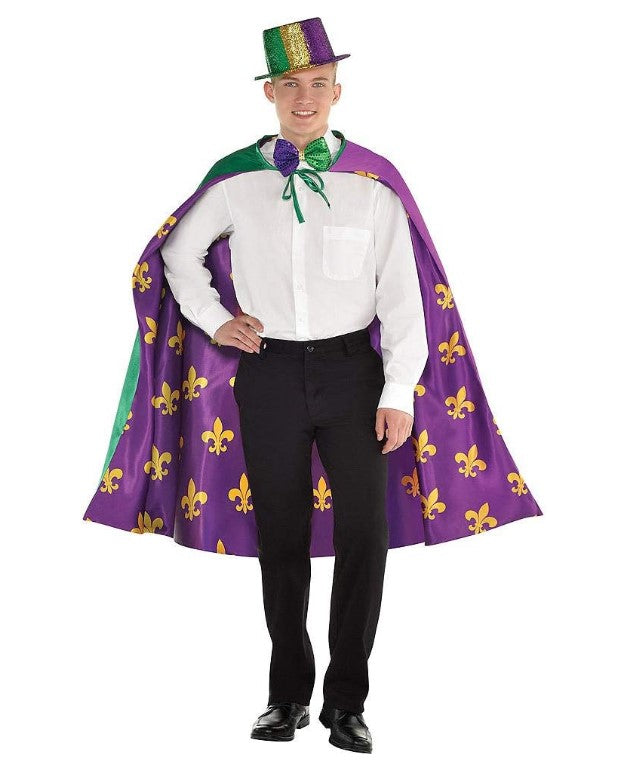 Mardi Gras Cape - Reversible - Deluxe Costume Accessory - Adult