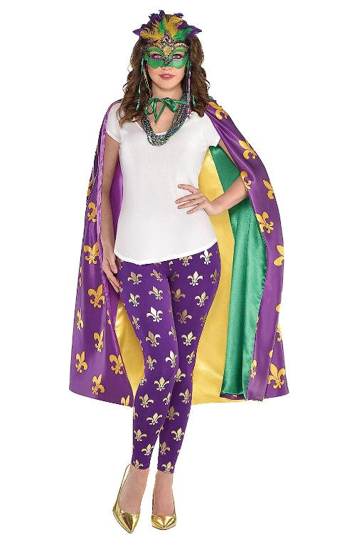 Mardi Gras Cape - Reversible - Deluxe Costume Accessory - Adult