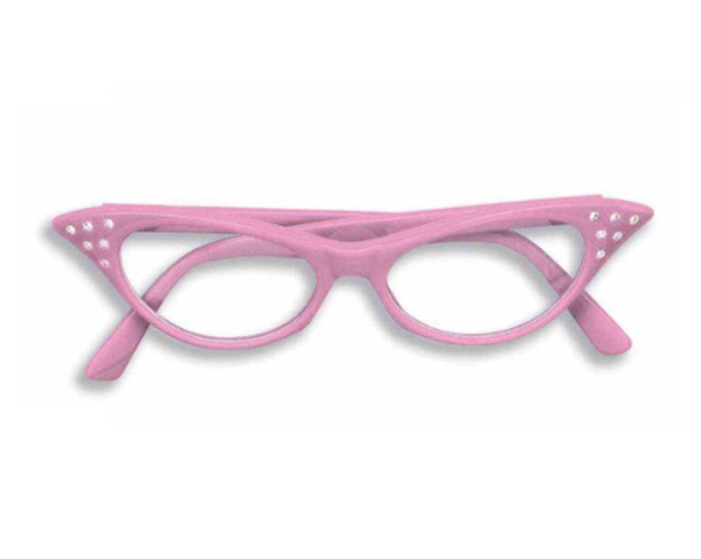 Cat Eye Rhinestone Glasses - 50's - Costume Accessories - Teen Adult - 4 Colors